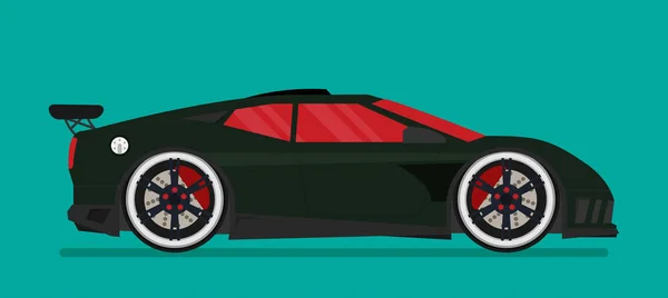 Coche de carreras plano — Vector de stock