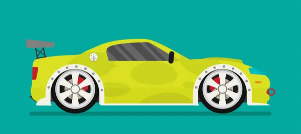 Coche de carreras plano — Vector de stock