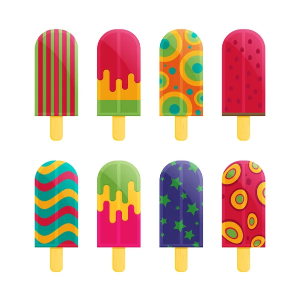 Crème glacée Popsicle plat — Image vectorielle