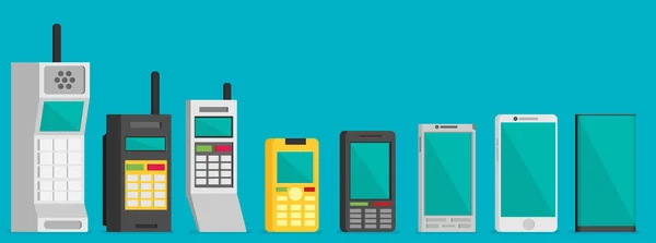 Illustrazione dell'evoluzione del telefono cellulare — Vettoriale Stock