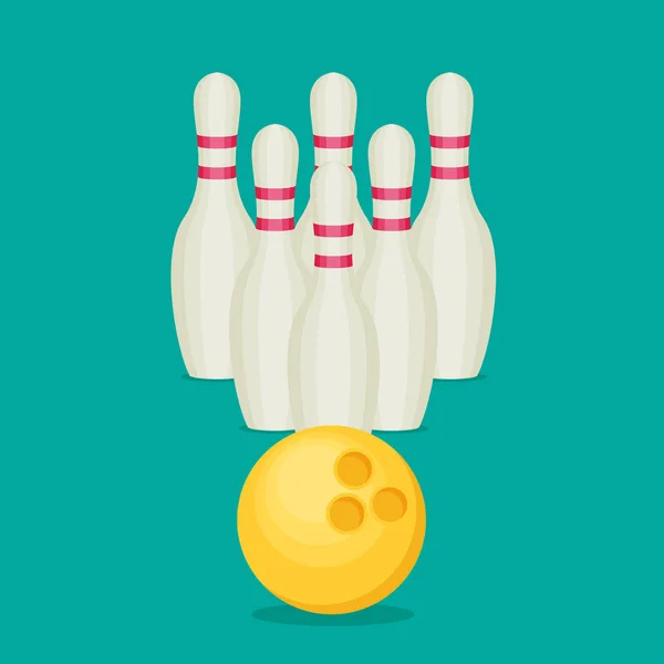 Bowling topu ve lobutları — Stok Vektör