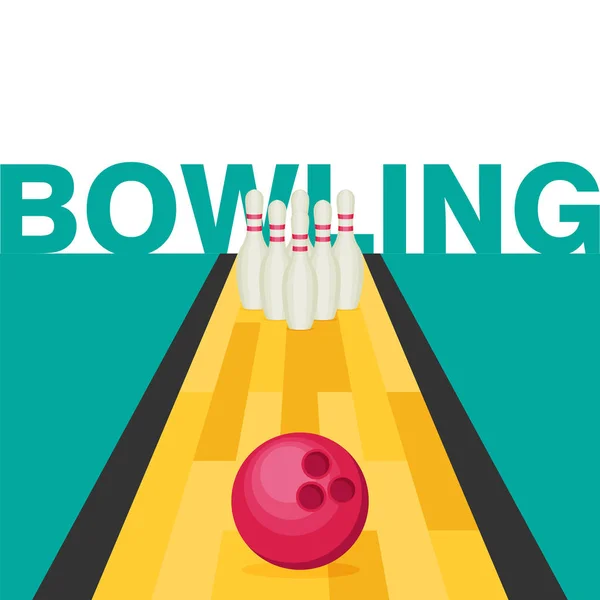 Bowling ball and pins — Stock Vector