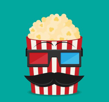 3D gözlük ve büyük popcorn