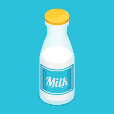 Süt düz çizgi film illüstrasyon