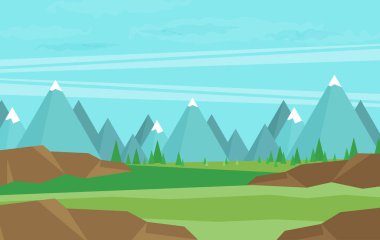 Doğal peyzaj illüstrasyon.