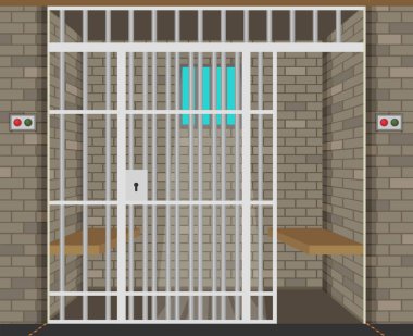 Scene with prison room.  clipart