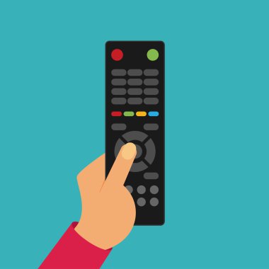 siyah uzak Tv kumanda ile el