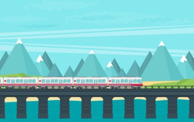 Demiryoluna tren. seyahat kavramı 