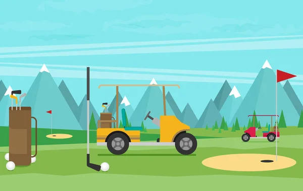 Drapeau de golf avec balle . — Image vectorielle