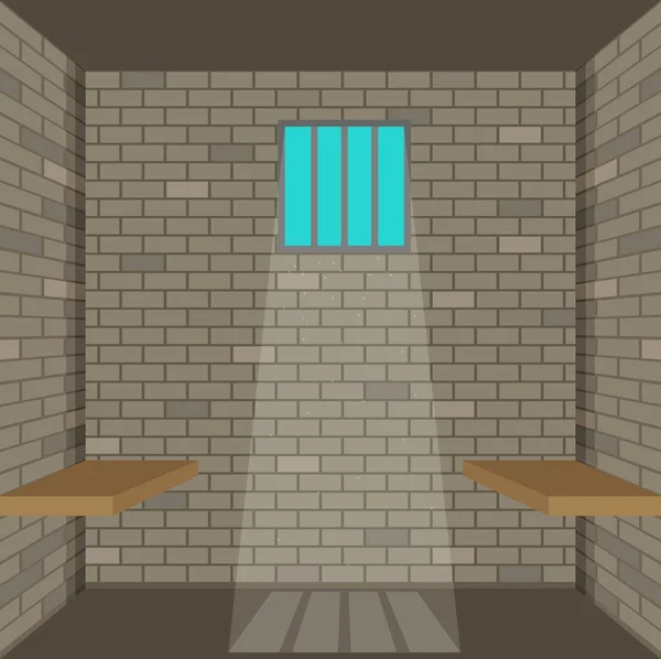 Scene with prison room. — Stock Vector