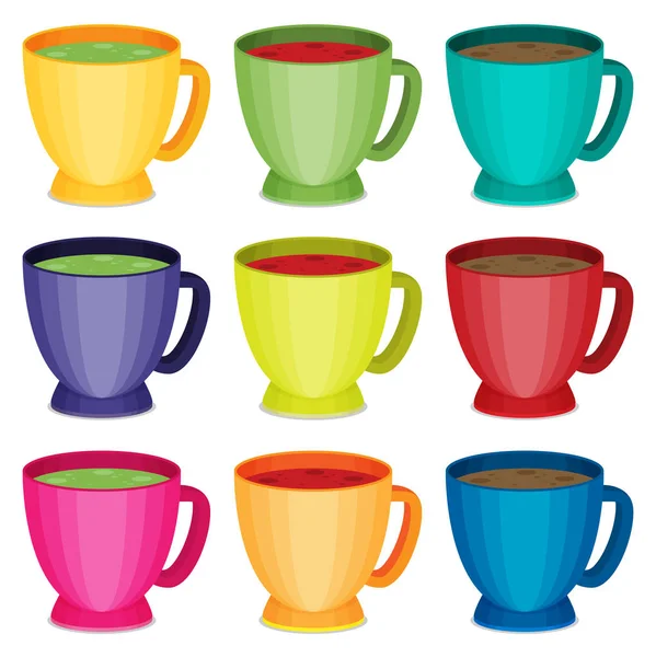 Tasses modèles colorés — Image vectorielle