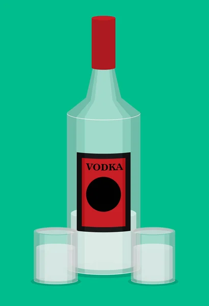 Flasche Wodka bunte Illustration — Stockvektor