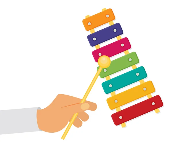 Plat kleurrijke xylofoon speelgoed — Stockvector