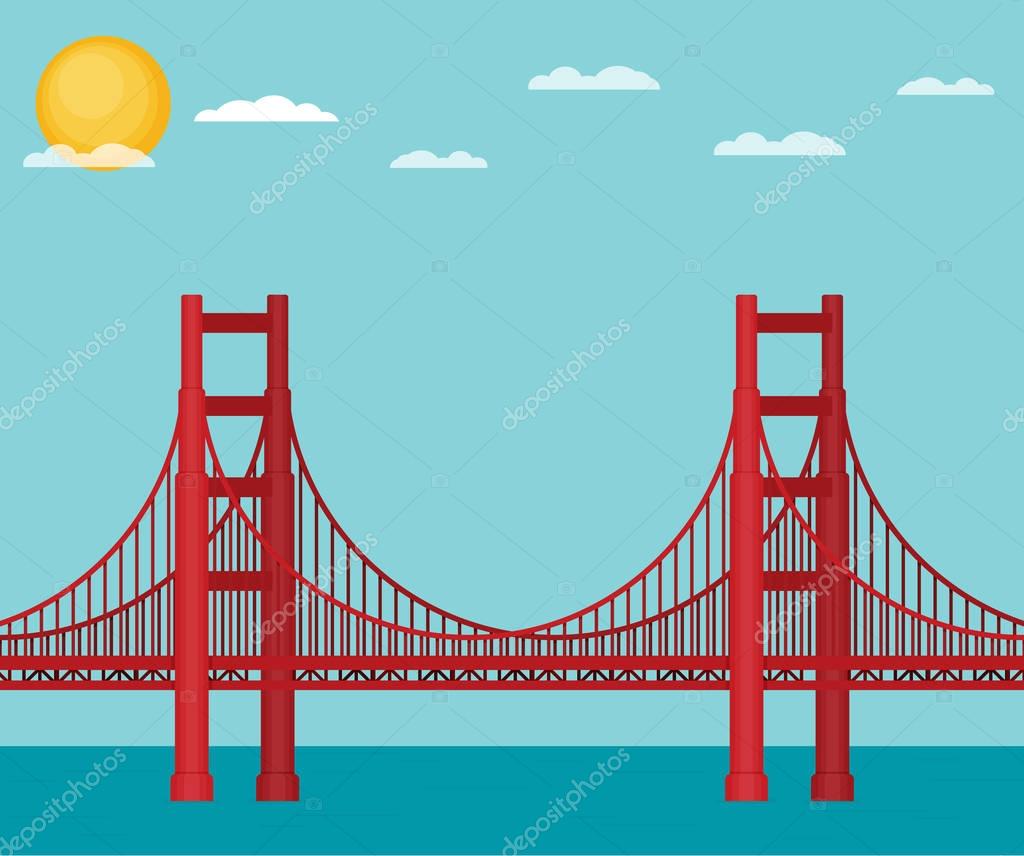 Golden Gate Bridge illustration — Stock Vector © Mix3r #155431930