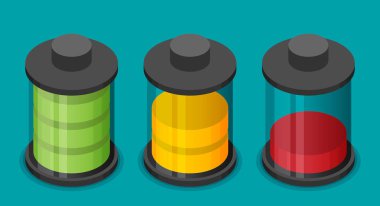 şık izometrik pil seti