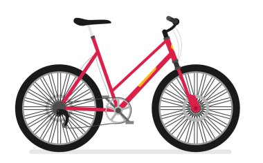 Düz bisiklet üzerinde beyaz izole