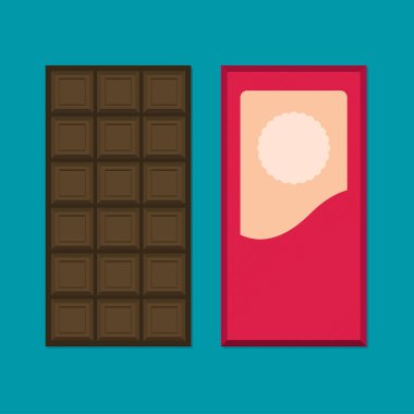 Çikolata. Retro düz stil 