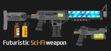 Fütüristik Sci-Fi silah. 