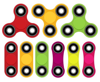 Düz el spinner renk kümesi 