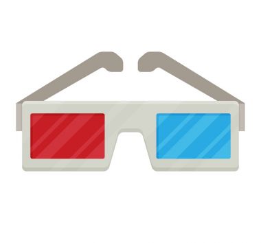 3D gözlük illüstrasyon düz.