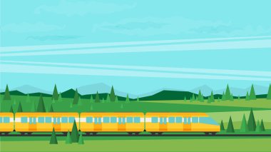 Demiryoluna tren. seyahat kavramı 