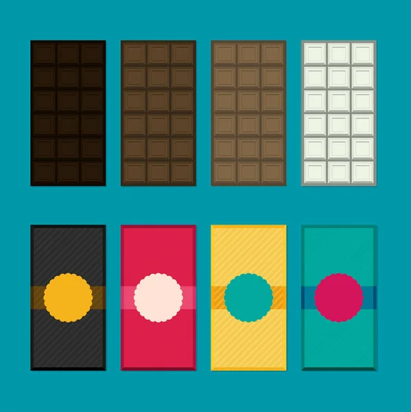 Chocolate. Estilo plano retrô —  Vetores de Stock