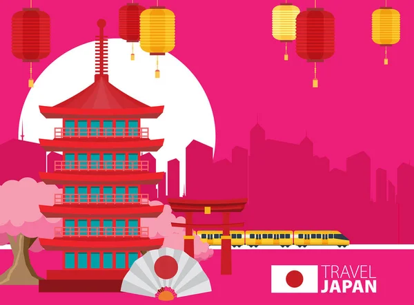 일본 그림의 디자인 풍경 — 스톡 벡터