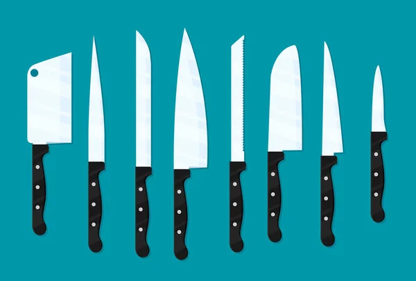 Set siyah bıçaklar — Stok Vektör