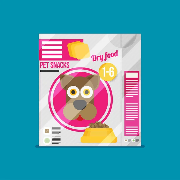 Snacks para mascotas en bolsas — Archivo Imágenes Vectoriales