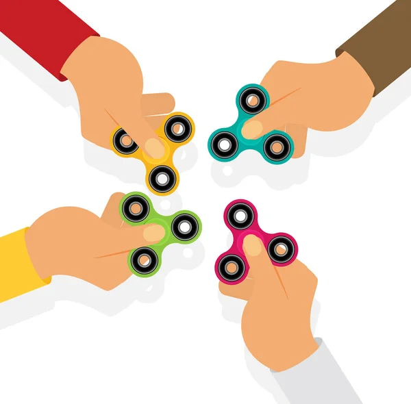 Spinners holding in hands — Stock Vector