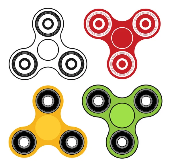 Flache Hand Spinner Farbset — Stockvektor