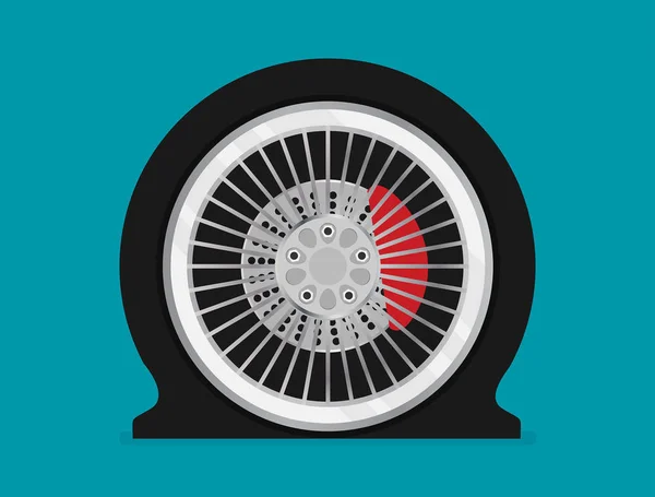 Icono de neumático plano aislado — Archivo Imágenes Vectoriales
