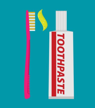 diş fırçası ve diş macunu izole 