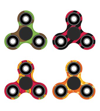 Düz el spinner renk kümesi 