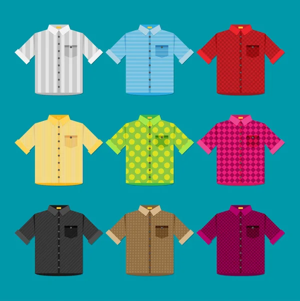 Camisas plantillas de colores para su diseño — Vector de stock