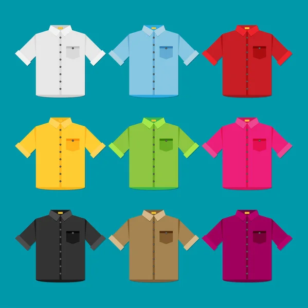 Camisas plantillas de colores para su diseño — Vector de stock