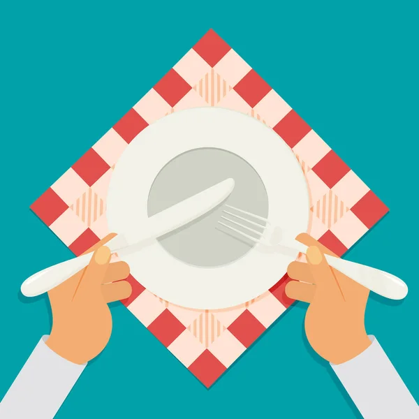 平板与餐具 — 图库矢量图片