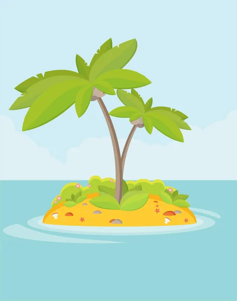 Tropische terugvering met palmboom — Stockvector