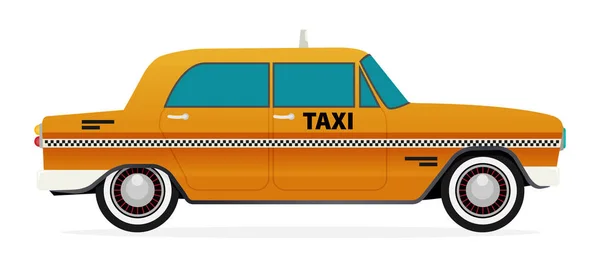 Taxi vecchio design piatto auto — Vettoriale Stock