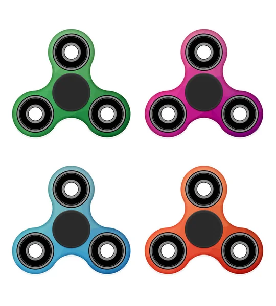 Vlakke Hand spinner Kleurset — Stockvector