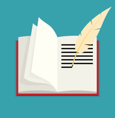 Düz kitap, vektör çizim