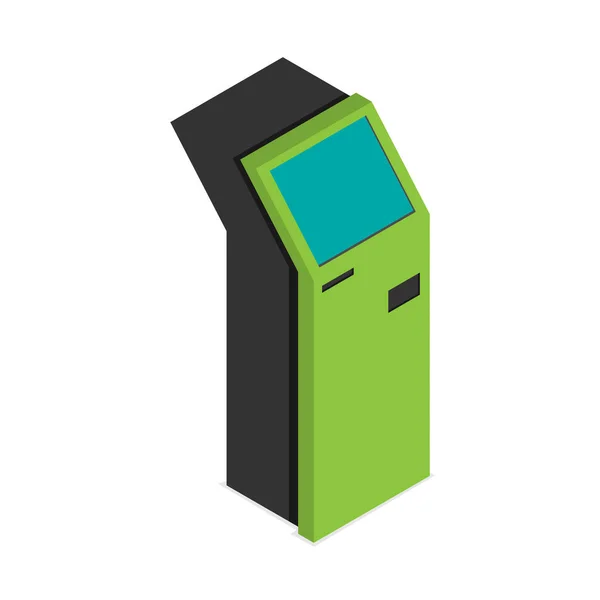 Ícone de máquina ATM plana — Vetor de Stock