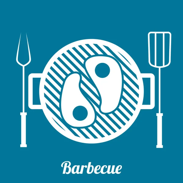 Barbecue Flat Style Design Vector Illustration — Stock Vector