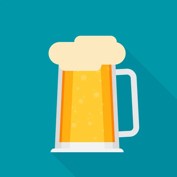 Icono plano de cerveza — Vector de stock