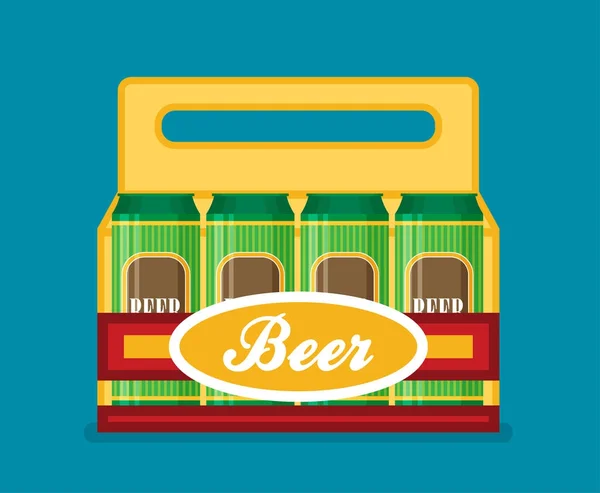 Pakiet piwa Puszki płaskie ikona stylu — Wektor stockowy