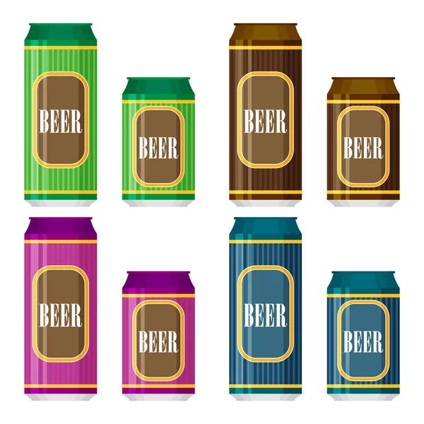 啤酒能平风格图标 — 图库矢量图片