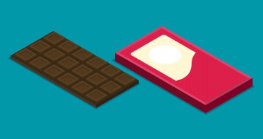 Çikolata. Retro düz stil vektör