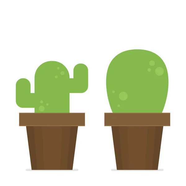 Cactus plano en maceta — Archivo Imágenes Vectoriales