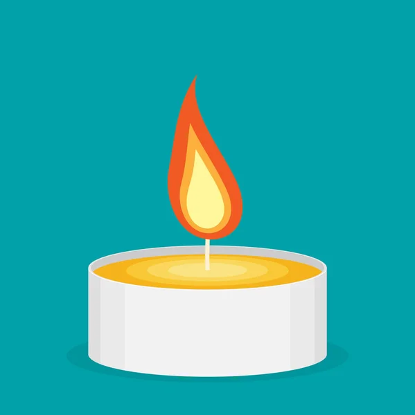 Candle Burning Vector Icon Illustration — Stock Vector