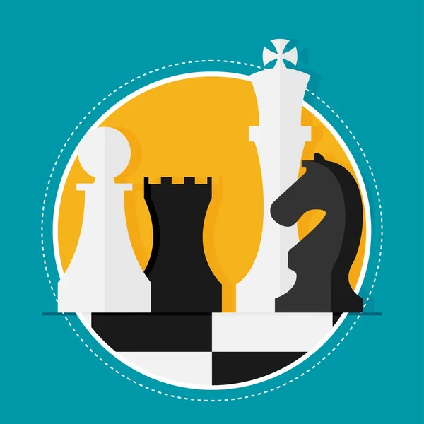 Chess Cijfers Daarop Strategie Bedrijfsconcept — Stockvector